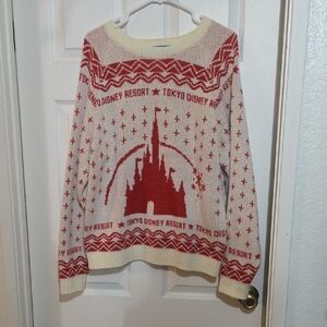 Disney Tokyo Resort Red and White Sweater